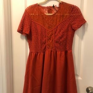 Tangerine Fit & Flair Dress